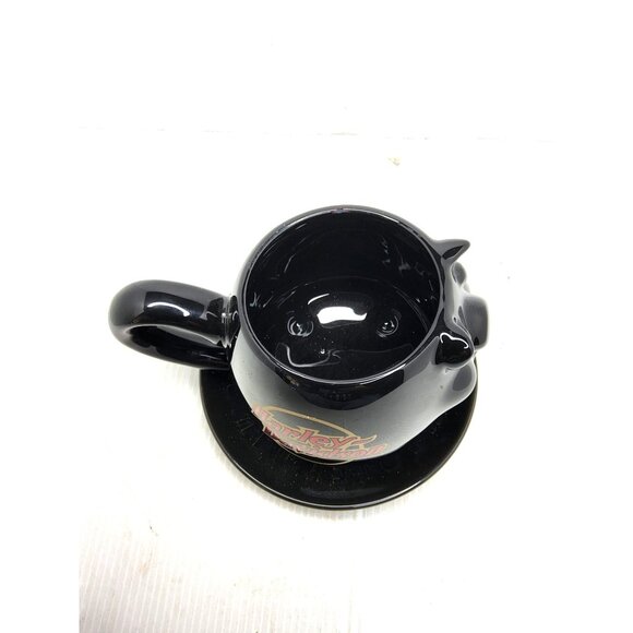 Harley-Davidson Core Porcelain Sculpted Hog Coffee Mug W/Saucer - Picture 4 of 6